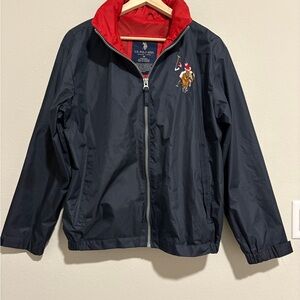 #141 BIG PONY U.S. Polo Assn BLUE MEDIUM All-Weather Windbreaker Jacket w/ Hood